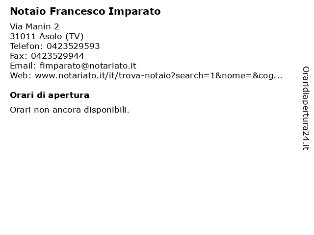 Orari di apertura Notaio Francesco Imparato Via Manin